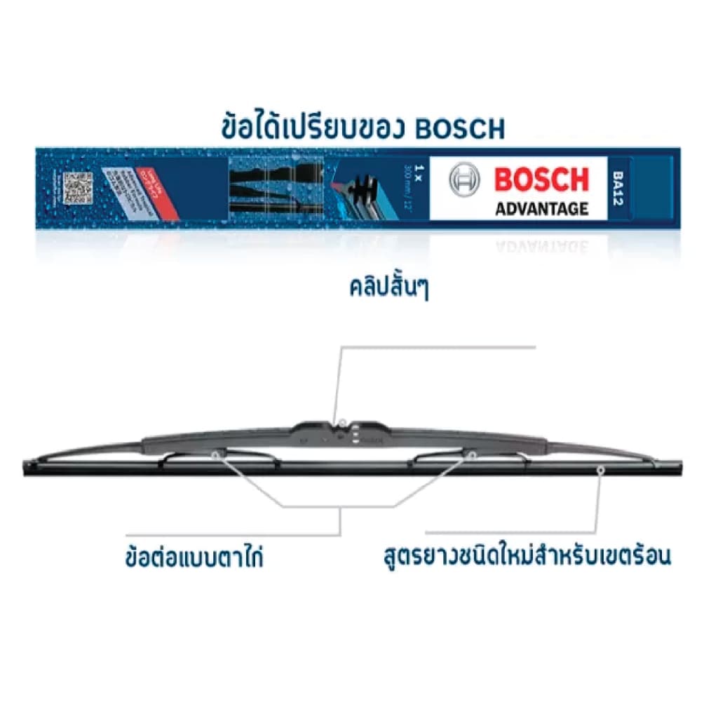 ก้าน+ใบปัดน้ำฝน พร้อมใช้ ก้านเหล็ก ยี่ห้อ BOSCH สำหรับ ISUZU ทุกรุ่น 2กล่อง/2ชิ้น รูปที่ 4