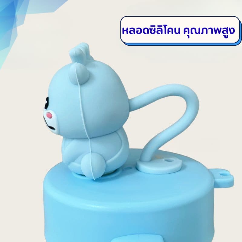 ฝาปิดขวดนมคอกว้างพร้อมหลอดดูด ใช้เปลี่ยนขวดนมให้เป็นแก้วหัดดื่ม บลายการ์ตูนปลอดภัย BPAFreeทนความร้อน รูปที่ 4