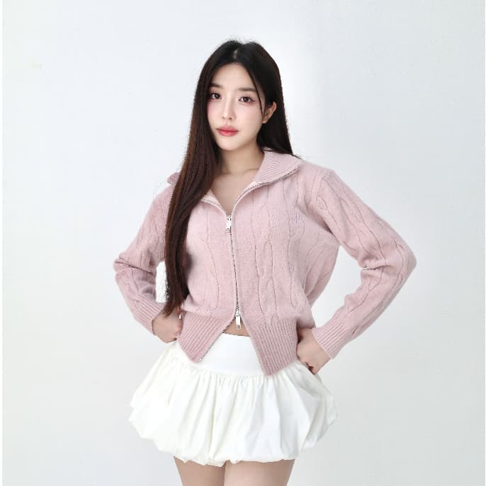 JARINYA เสื้อสเวตเตอร์ผ้าหนานุ่มใส่สบาย 2 ซิป รูปที่ 8