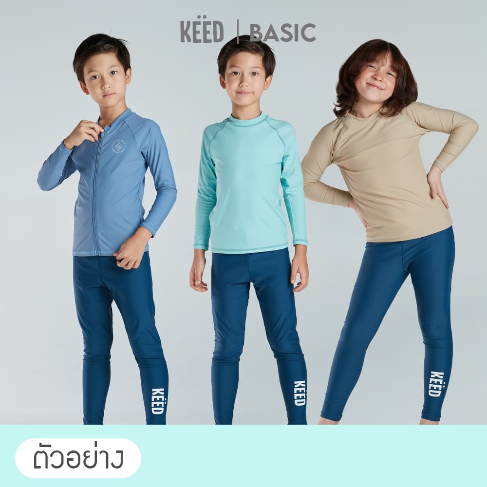 NEW KEED BASIC : กางเกงว่ายน้ำเด็กโต ขายาว ตกแต่งด้วยสกรีนด้านข้าง *117* รูปที่ 9