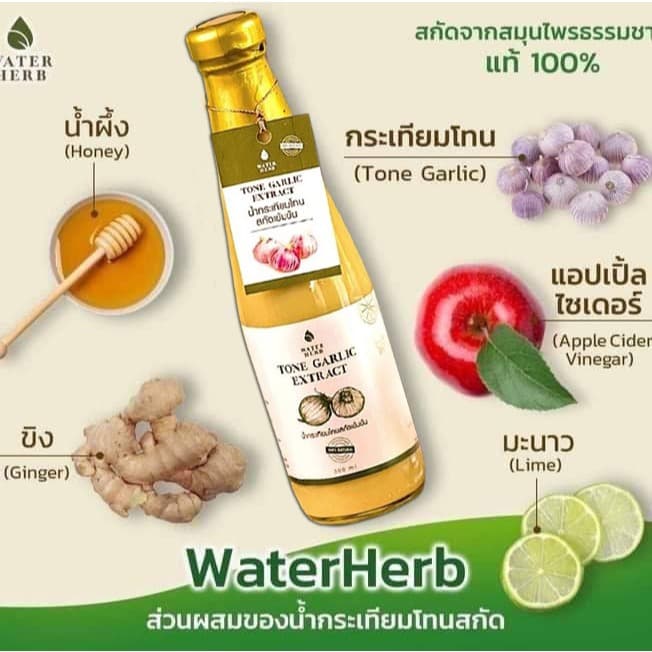 น้ำกระเทียมโทน สกัดเข้มข้น ตรา Water herb ดูแลเพื่อสุขภาพ/ ชุด 4ขวด รูปที่ 5