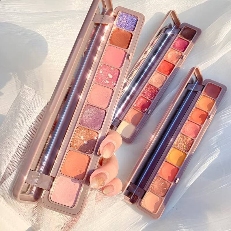 C.18..LAMEILA พาเลทยาว อายแชโดว์ 9 สี เนื้อดินน้ำมัน สีสวย ติดทน กันน้ำ เนื้อกลิต​เตอร์​ รูปที่ 2