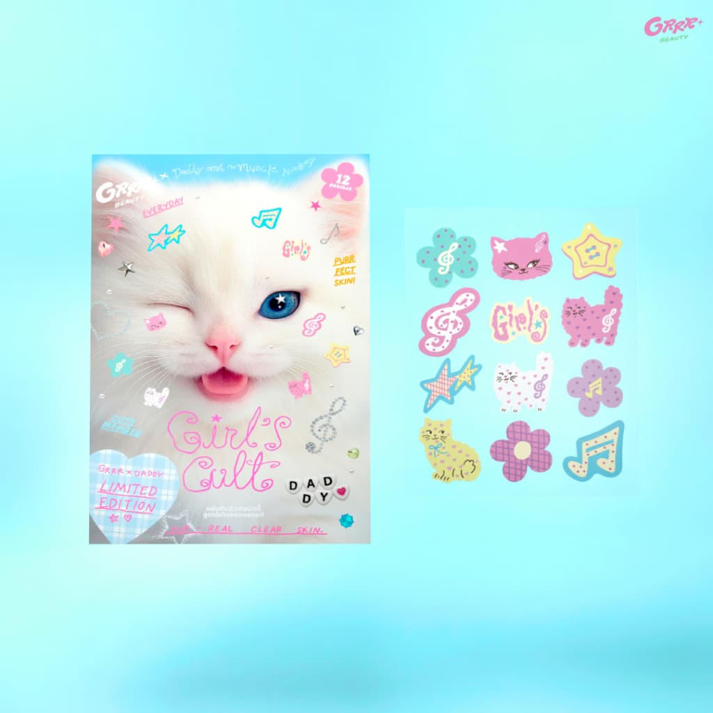 GRRRBEAUTY X DADDY แผ่นแปะสิวเกอบิวตี้ลาย Girl's Cult 1 แผ่น 12 ชิ้น รูปที่ 3