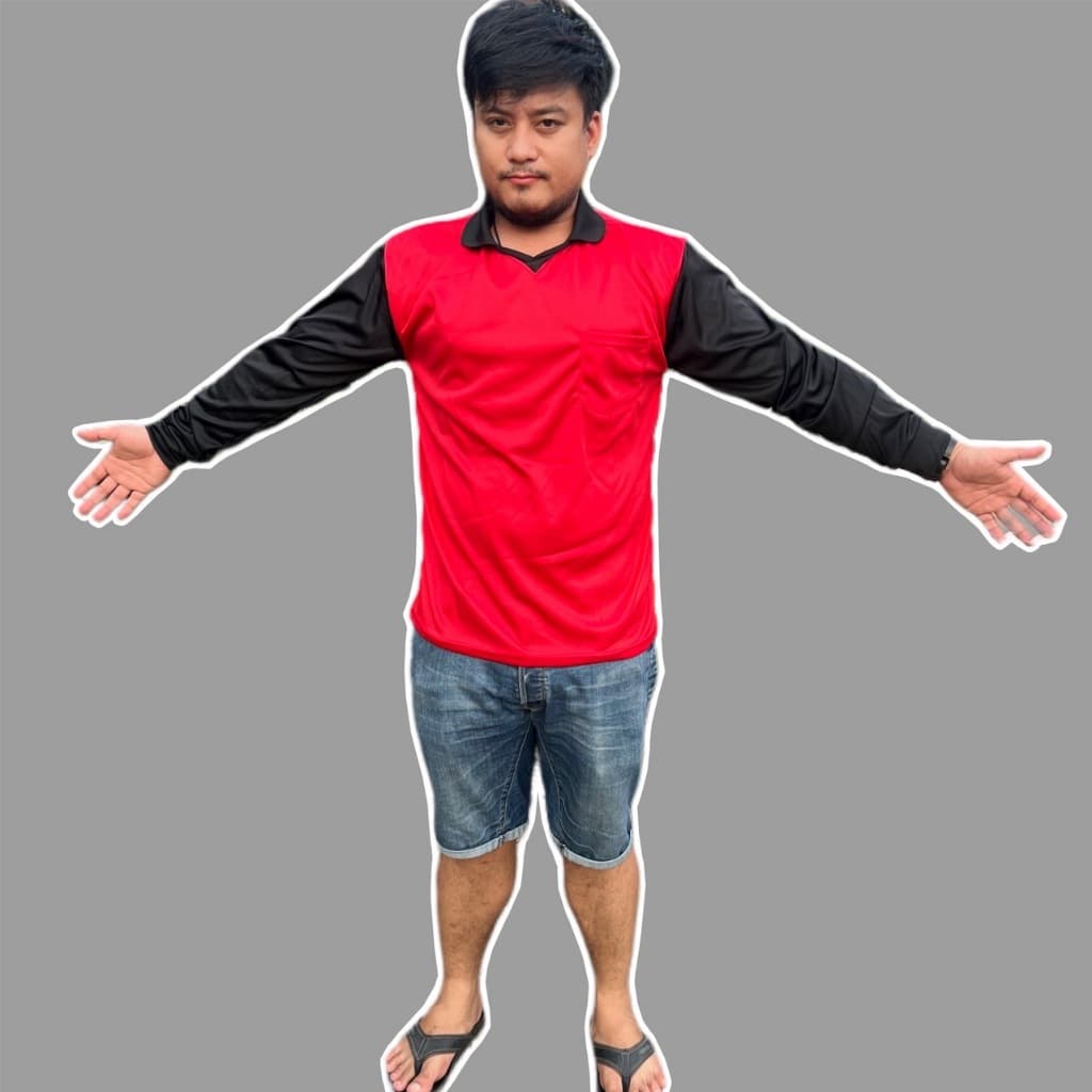 เสื้อคอปกแขนยาว เสื้อใส่ทำงาน ใส่ทำไร่ ใส่ทำสวน ใส่ทำกิจกรรม คอกลม ผ้าลื่น ระบายอากาศ แพค4ตัว คละสี รูปที่ 3