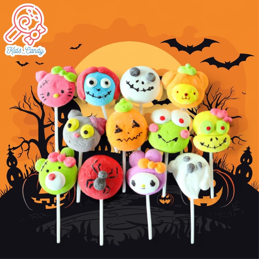 ขนมมาร์ชเมลโลว์เสียบไม้ Halloween คละลาย รูปที่ 1