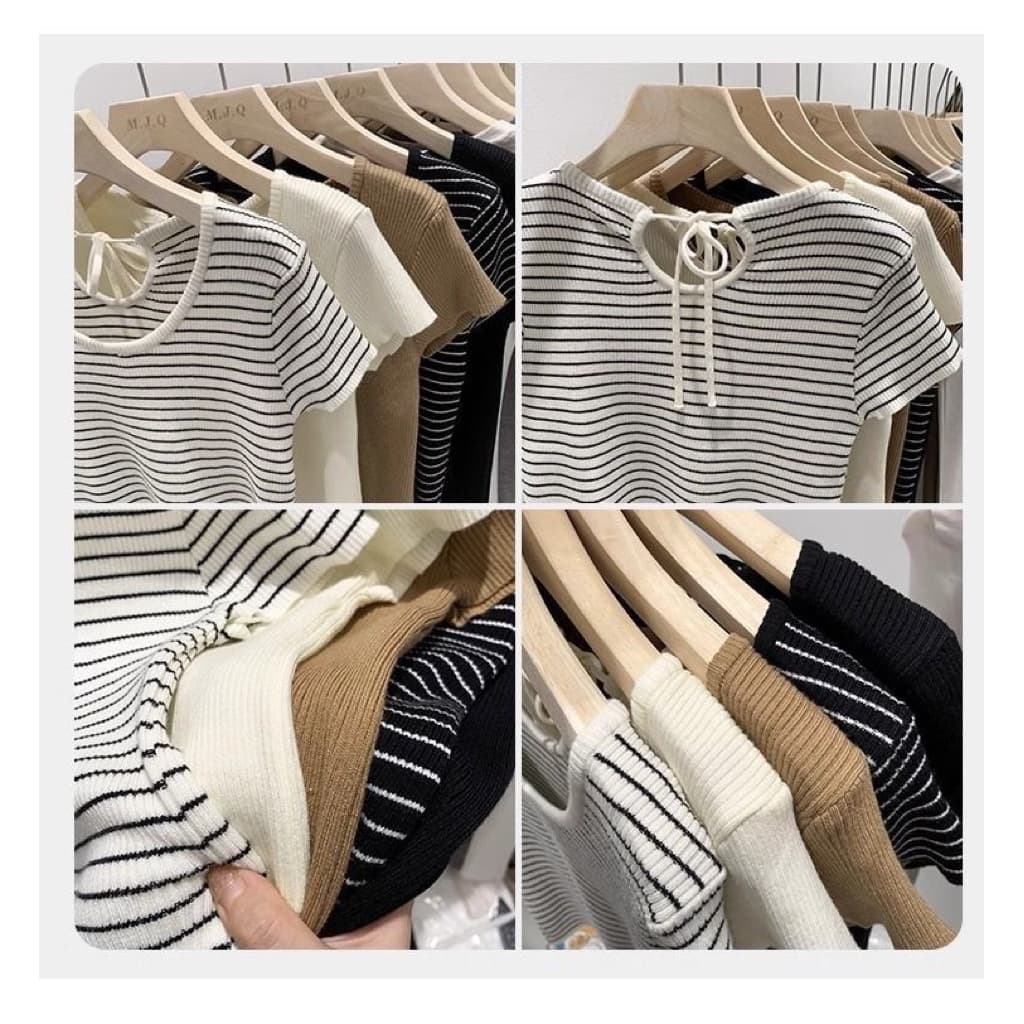เสื้อยืดแฟชั่น เสื้อยืด เสื้อครอปน่ารัก 6สี 57037 รูปที่ 2