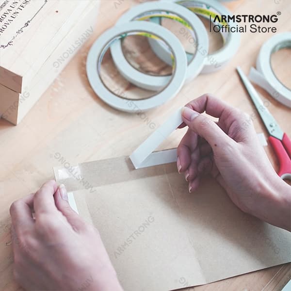Armstrong เทปเยื่อกาวสองหน้า เทปกาวสองแบบบาง กาวเหนียวติดแน่น / Double Sided Tissue Tape รูปที่ 5