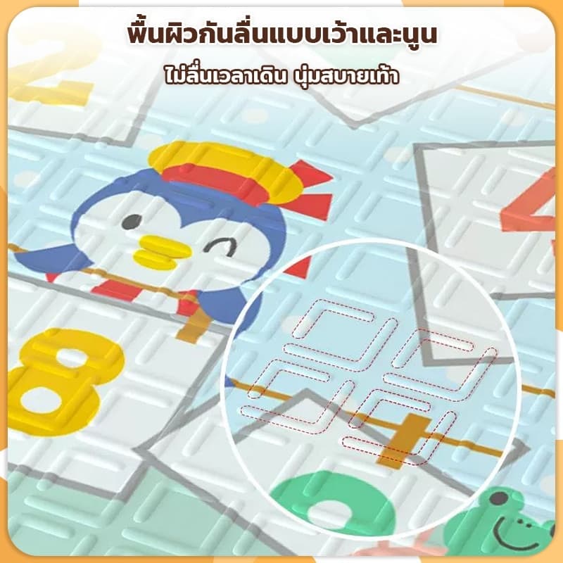 แผ่นรองคลานเด็ก ขนาด 6 ฟุต วัสดุกันน้ำ ลายสองด้าน ทำความสะอาดง่าย ลายหลากหลาย เหมาะสำหรับเด็กเล็ก รูปที่ 9