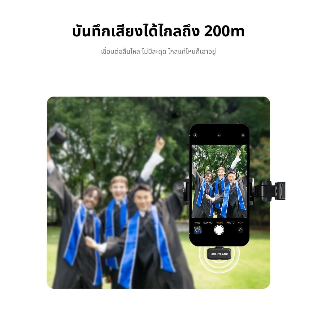 Hollyland LARK A1 ไมโครโฟนไร้สายขนาดเล็กสําหรับ iPhone USB-C การสร้างวิดีโอVlogging สตรีมสดคุณภาพสูง รูปที่ 7