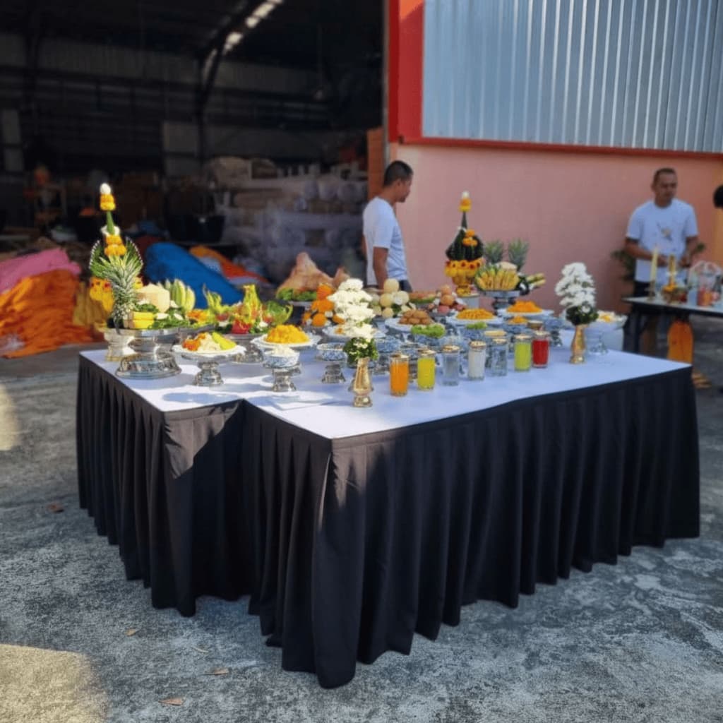 ผ้าประดับติดขอบเวที ขอบโต๊ะ จับจีบสำเร็จรูป โรงงานดณยา รูปที่ 2