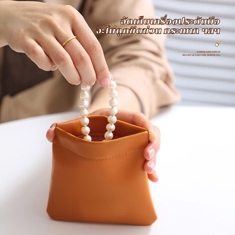 กระเป๋าใส่เหรียญ กระเป๋าเครื่องสําอาง PU แบบพกพา ช่องเก็บของปิดอัตโนมัติ ไร้ซิป เก็บเหรียญ กุญแจ เครื่องประดับ หูฟังS/L รูปที่ 5