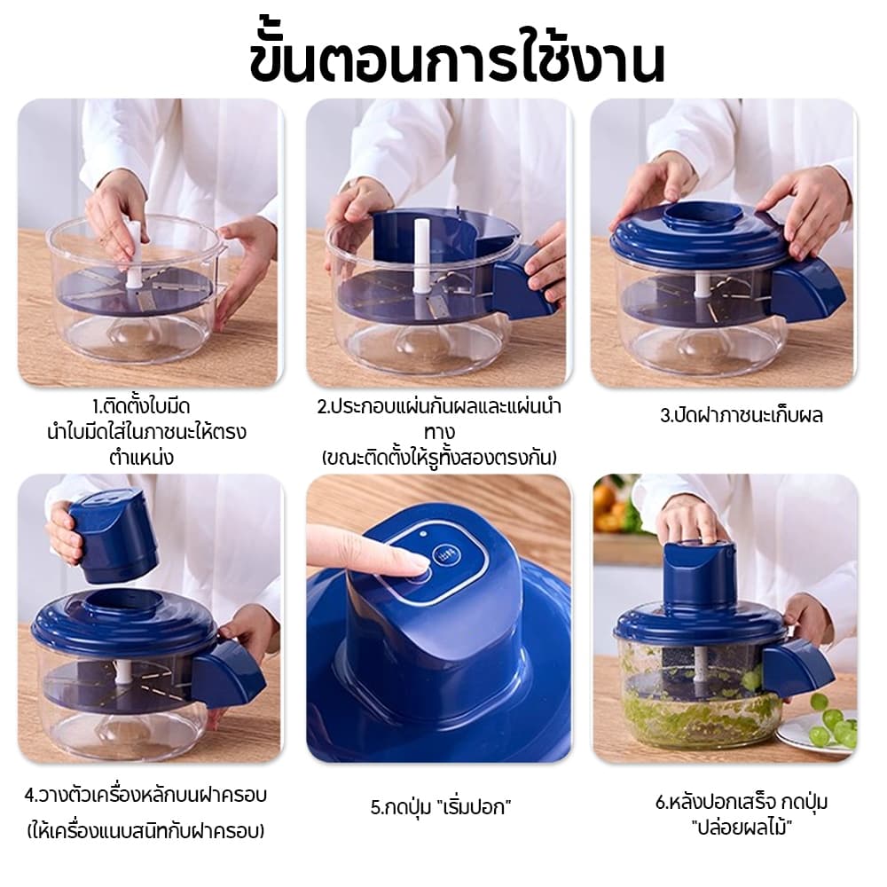 Yotex เครื่องปอกผลไม้อัตโนมัติ เครื่องปอกผลไม้ 1300MAh เครื่องมือช่วยในครัวแบบเร่งด่วน เครื่องปอกอเนกประสงค์ รูปที่ 3
