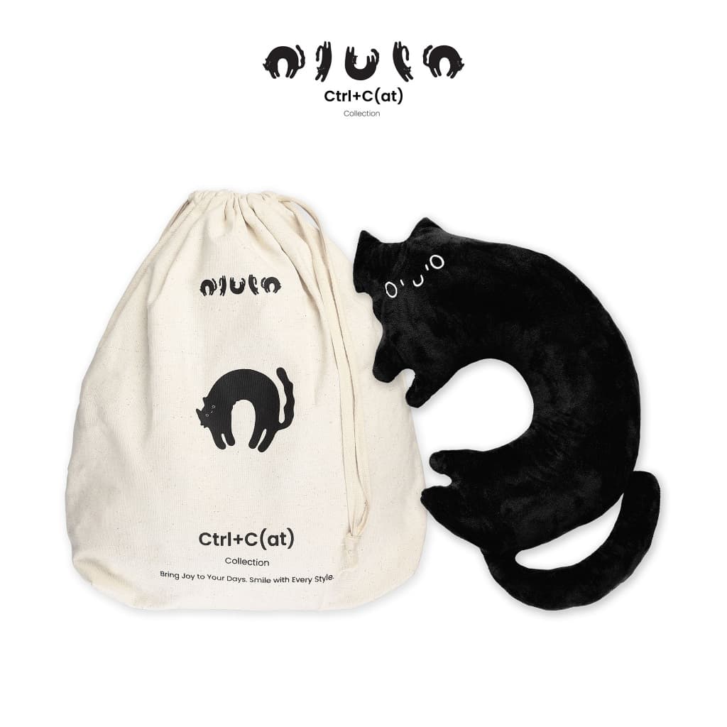 olulo Ctrl+C - Pillow Koo cat หมอนน้องเหมียวขู่ สีดำ รูปที่ 4