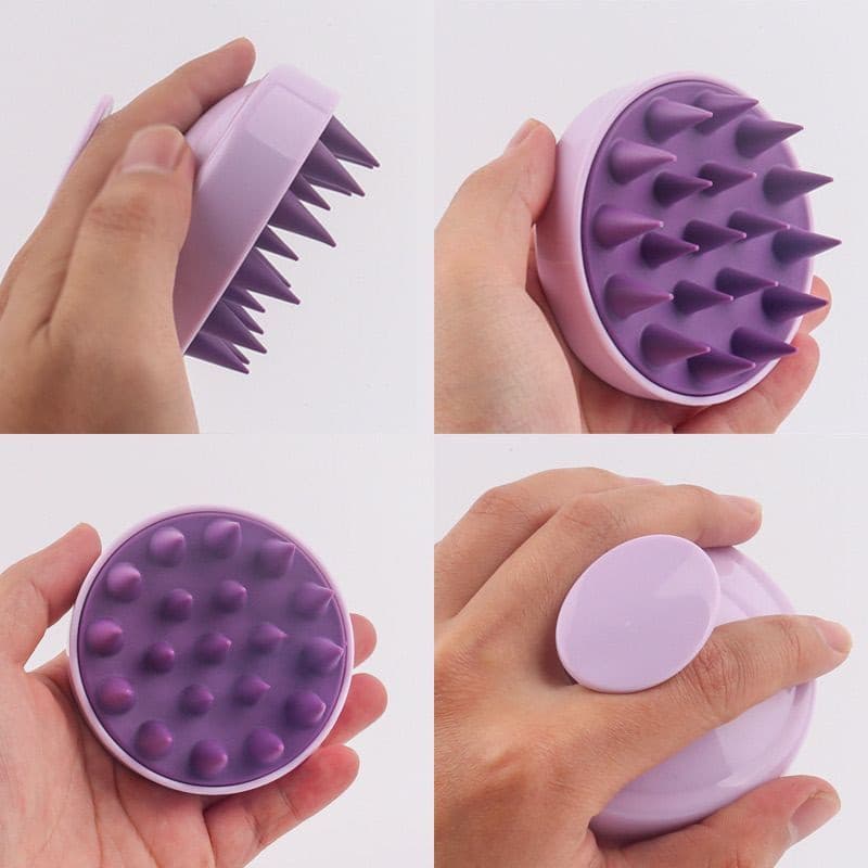 Hair Washing Brush แปรงสระผม แปรงซิลิโคน นวดหนังศีรษะ ผมสะอาด ขนแปรงนุ่ม I เลือกสี รูปที่ 3