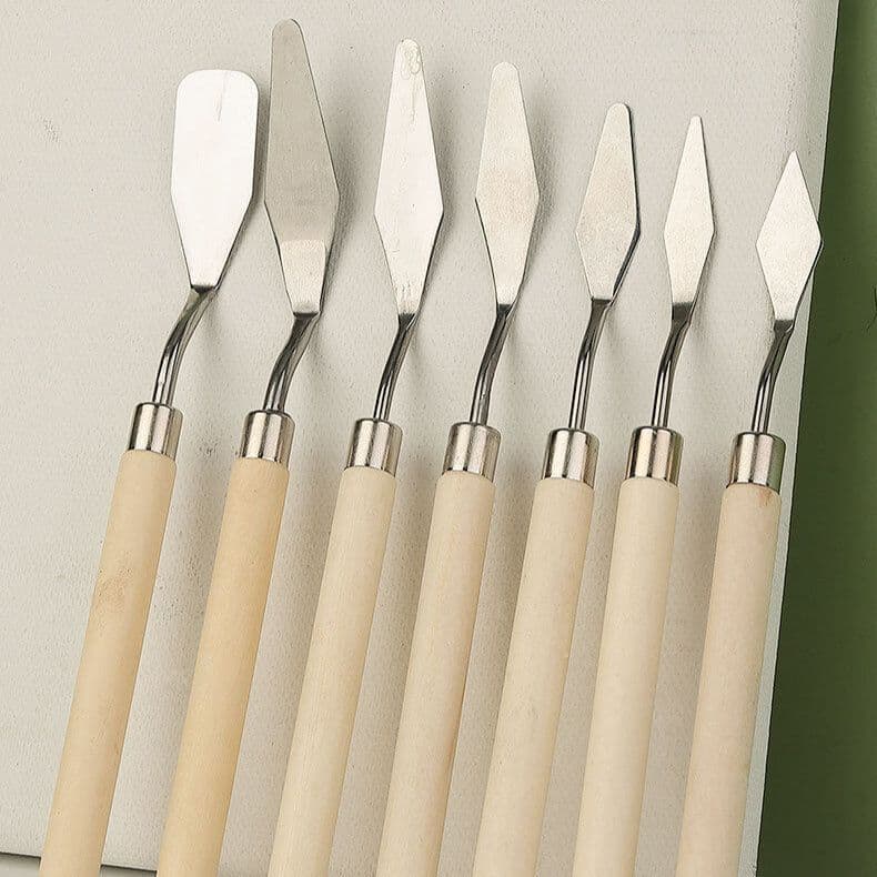 ชุดมีดผสมสี Artist Palette Knives สแตนเลส ด้ามไม้/พลาสติก ทนทาน สำหรับผสมสีอะคริลิค สีน้ำมัน DIY ทาสีกระปุกออมสิน ฟิกเกอ รูปที่ 7