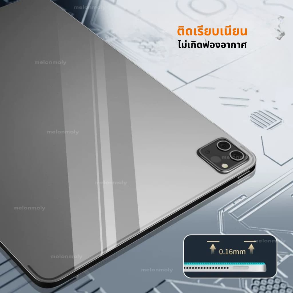 ฟิล์มหลังไอแพด hydrogel ใส/ด้าน สำหรับไอแพด Air7 Gen11 Air6 Pro M5 Gen9 8 7 ฟิล์มไฮโดรเจล กันรอย ฟิล์มหลัง ไอแพด Air4,5 รูปที่ 6
