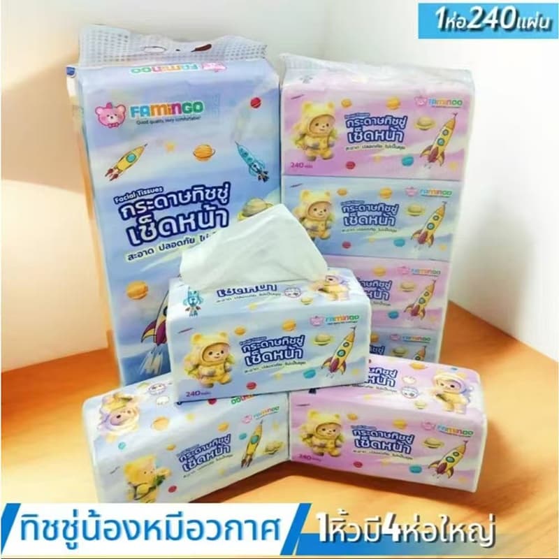 CF HOME กระดาษเช็ดมือลายหมีอวกาศ ขนาด 1 นิ้ว 4 แพ็ค กระดาษเช็ดมือแบบยาว แพ็คใหญ่ แพ็คแน่น หนา 2 ชั้น (24 รูปที่ 2
