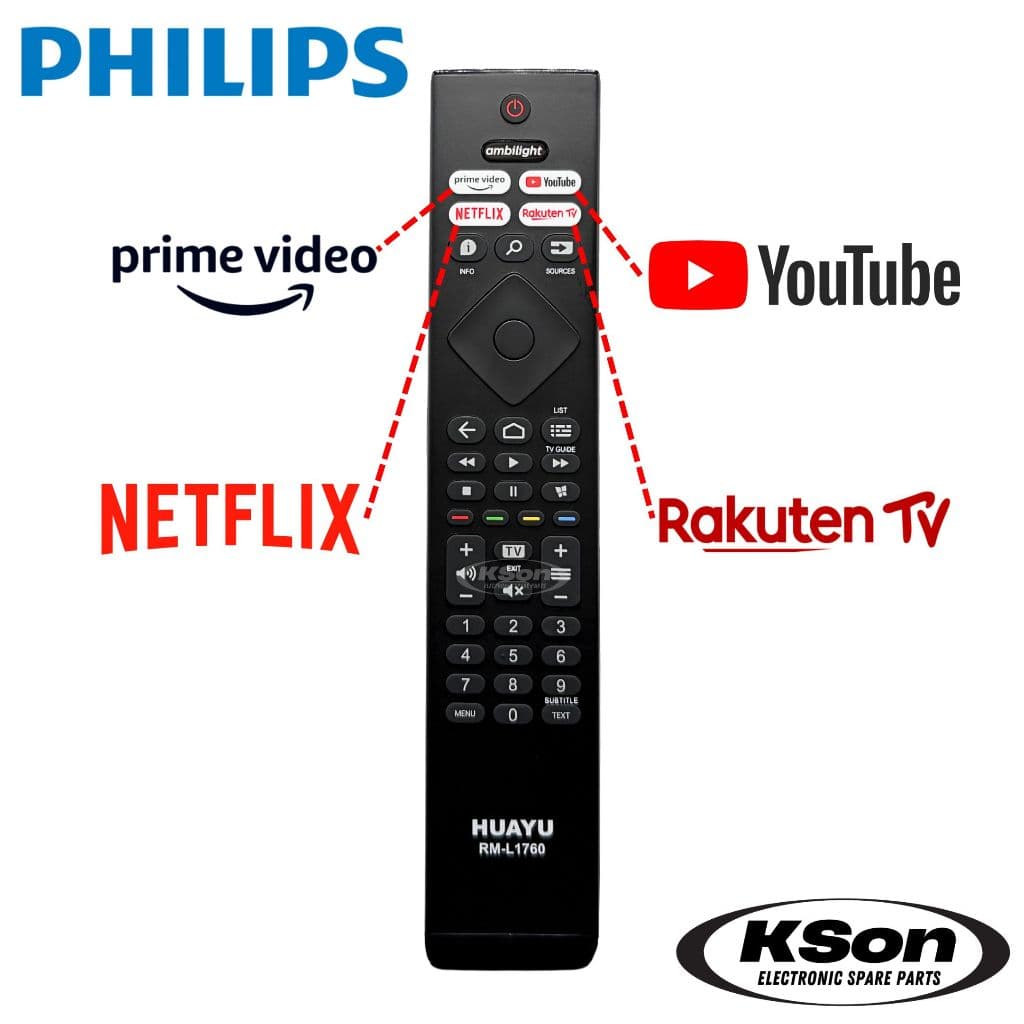 รีโมททีวี ฟิลิปส์ ใช้กับสมารท์ทีวี ฟิลิปส์ไ้ด้ทุกรุ่น Universal PHILIPS Smart TV Remote Control รุ่น RM-L1760 รูปที่ 3
