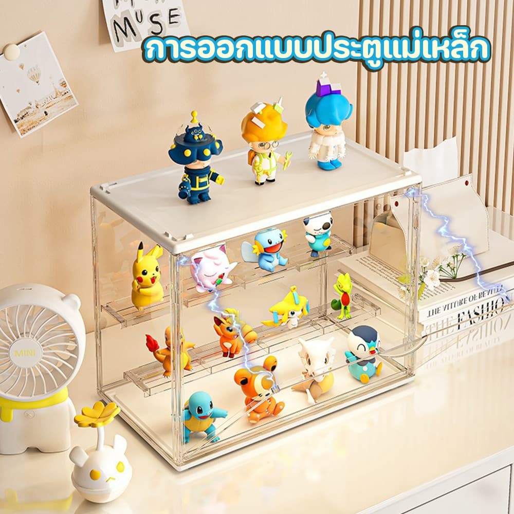 กล่องใส่โมเดล ตู้โชว์ตุ๊กตา ของสะสม กล่องใส มีหลายขนาด วางซ้อนได้ สําหรับหอพัก ห้องนั่งเล่น สํานักงาน ดีไซน์สวยงาม รูปที่ 6