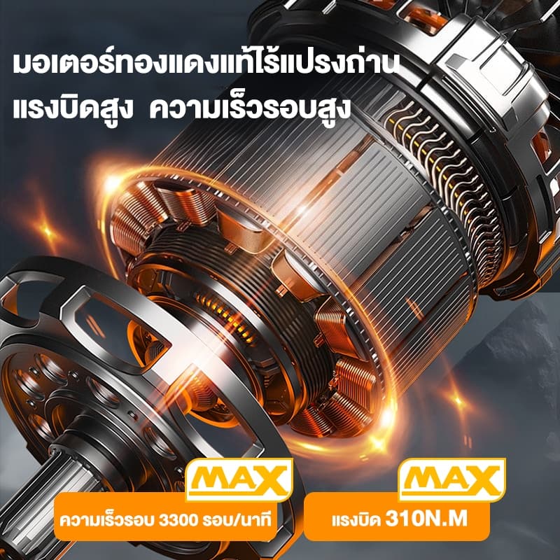 JIAPU 310NM 21V ไขควงกระแทก ไร้สาย รุ่น JP-310IDBR ขันได้ ไขควงไฟฟ้า ไขควงไร้สาย สว่าน รูปที่ 4