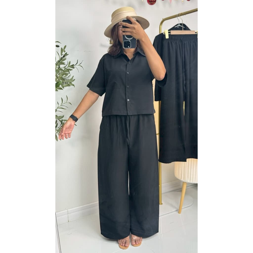 Silla กางเกงขายาว รุ่น Minimal Pants M02 สีพื้น เนื้อผ้าไหมอิตาลี ผ้าพริ้วนุ่ม ใส่สบาย ใส่ได้ทุกโอกาส รูปที่ 6