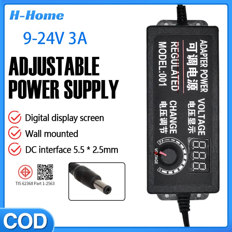 อแดปเตอร์ชาร์จ อะแดปเตอร์ AC to DC 9V-24V 3A ปรับอุณหภูมิ อะแดปเตอร์ปรับแรงดันไฟฟ้า พร้อมอะแดปเตอร์แสดงผล หม้อแปลง รูปที่ 1