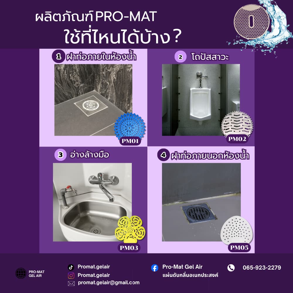 แผ่นดับกลิ่นโถปัสสาวะชาย PRO-MAT GEL AIR แผ่นรองโถปัสสาวะ กันกลิ่นปัสสาวะ ลดกลิ่นเหม็นอับในห้องน้ำใช้ได้ 30 ถึง 60 วัน รูปที่ 4