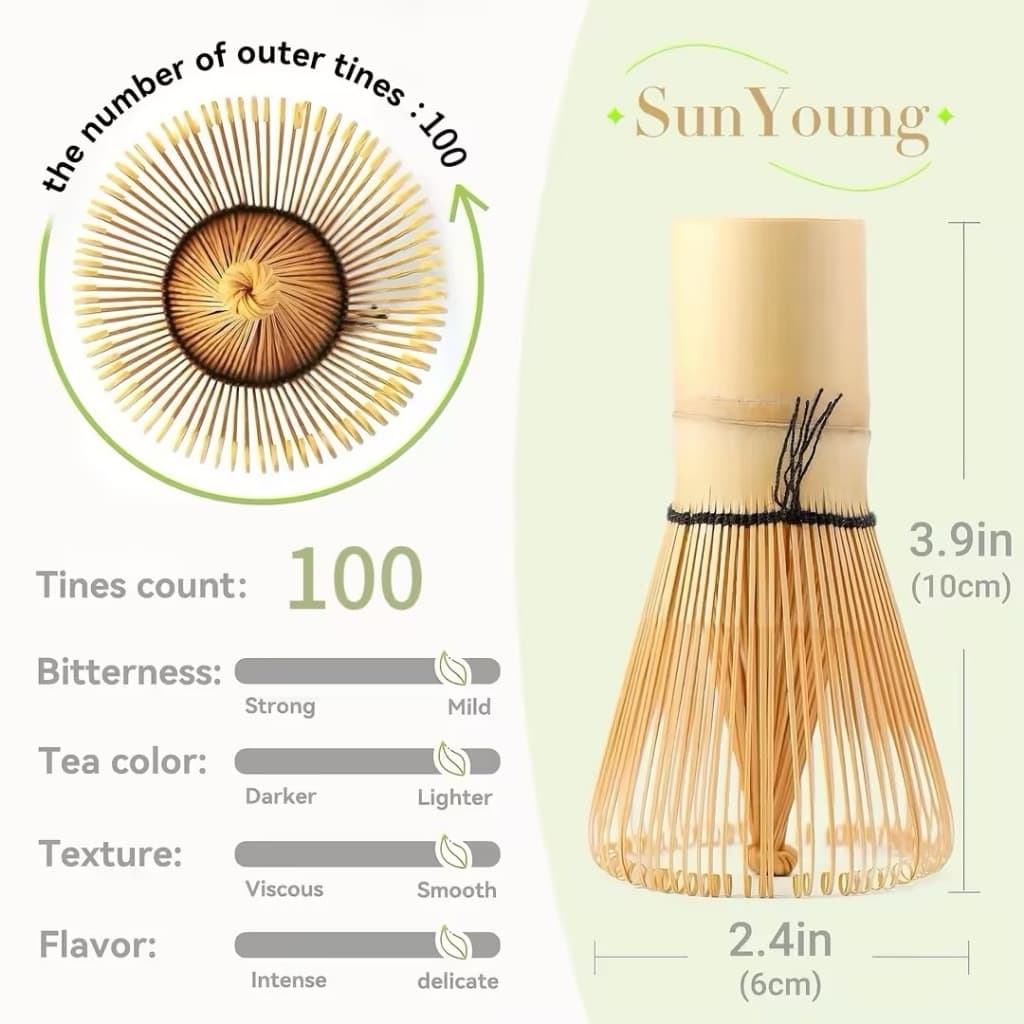 Matcha Whisk Chasen ชาเซ็นไม้ไผ่แท้ 100 เส้น SunYoung แปรงมัทฉะ อุปกรณ์ชงชาแบบไม้ไผ่ แปรงคนมัทฉะ แปรงชาเขียว รูปที่ 8