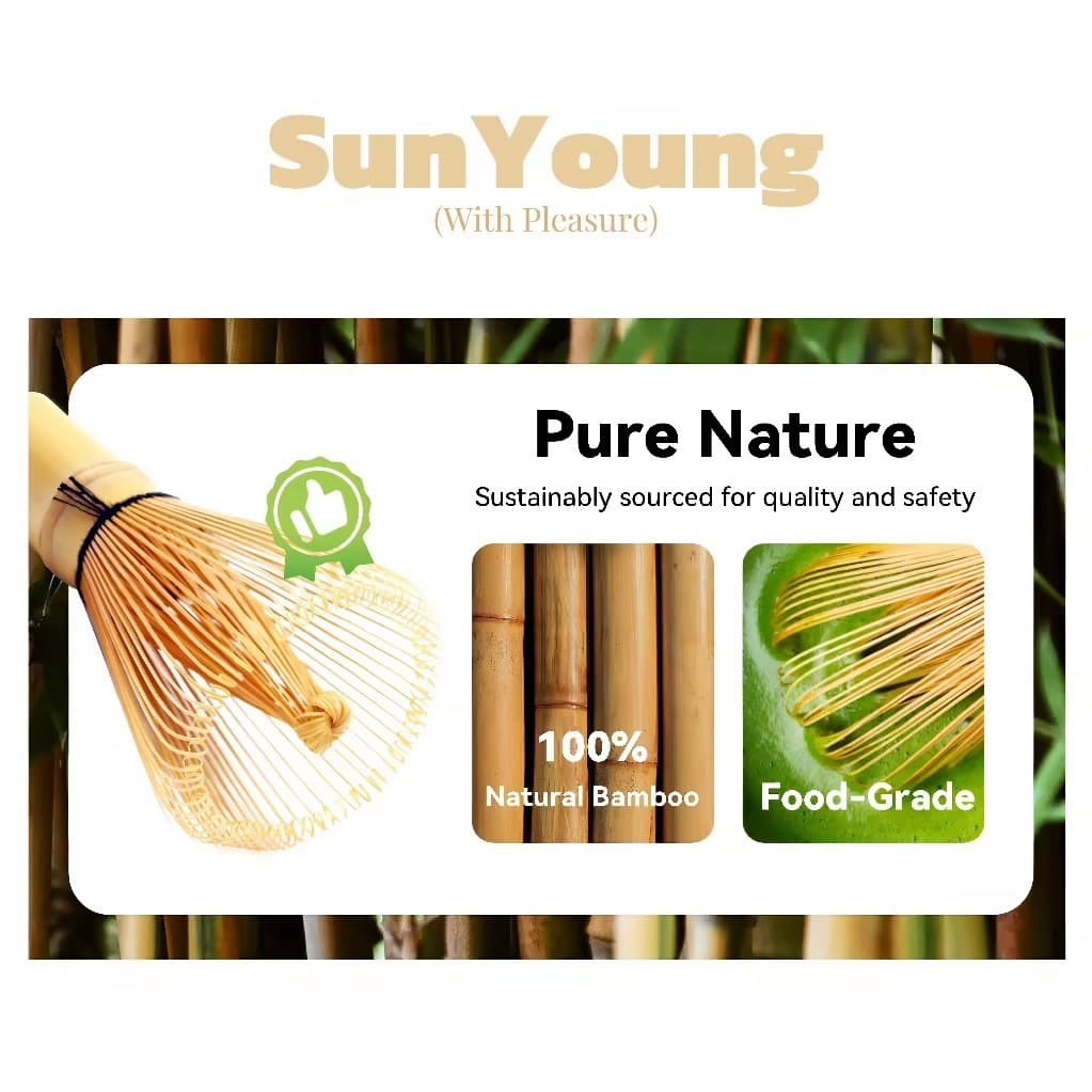 Matcha Whisk Chasen ชาเซ็นไม้ไผ่แท้ 100 เส้น SunYoung แปรงมัทฉะ อุปกรณ์ชงชาแบบไม้ไผ่ แปรงคนมัทฉะ แปรงชาเขียว รูปที่ 9