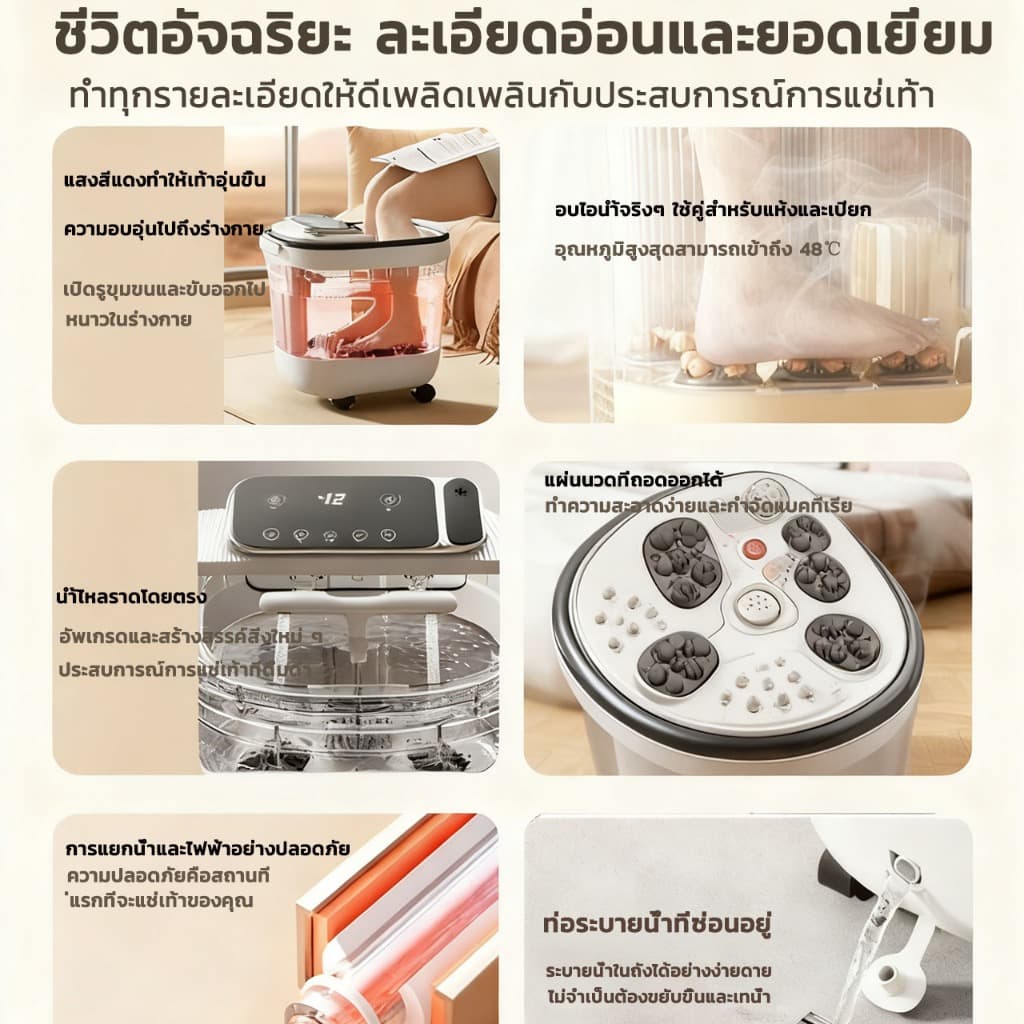 เครื่องสปาเท้า อ่างสปาเท้า อ่างแช่เท้า นวดฝ่าเท้า นวดเท้า เครื่องนวดฝ่าเท้า ผลิตภัณฑ์ใหม่ยอดนิย รูปที่ 6