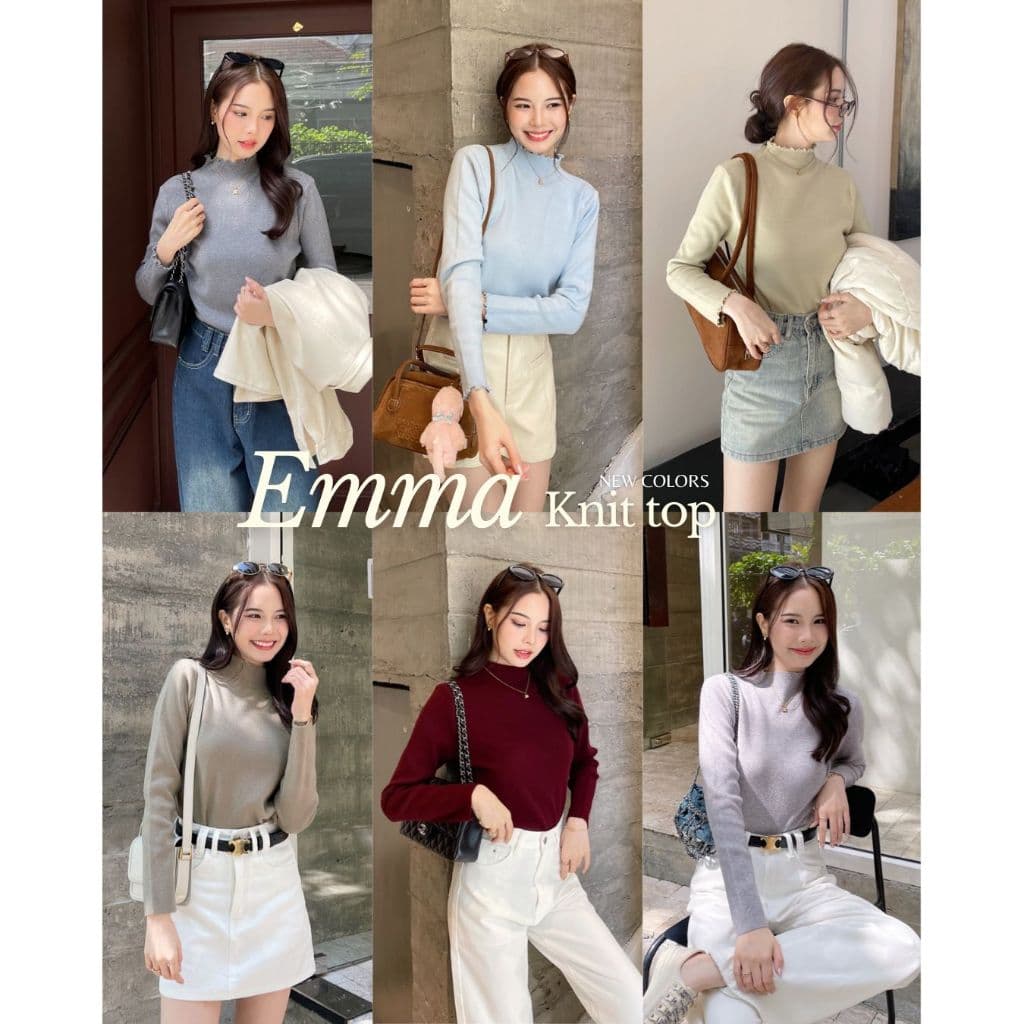 Riley.apparels - Emma knit top เสื้อคอปีน 8006 รูปที่ 3