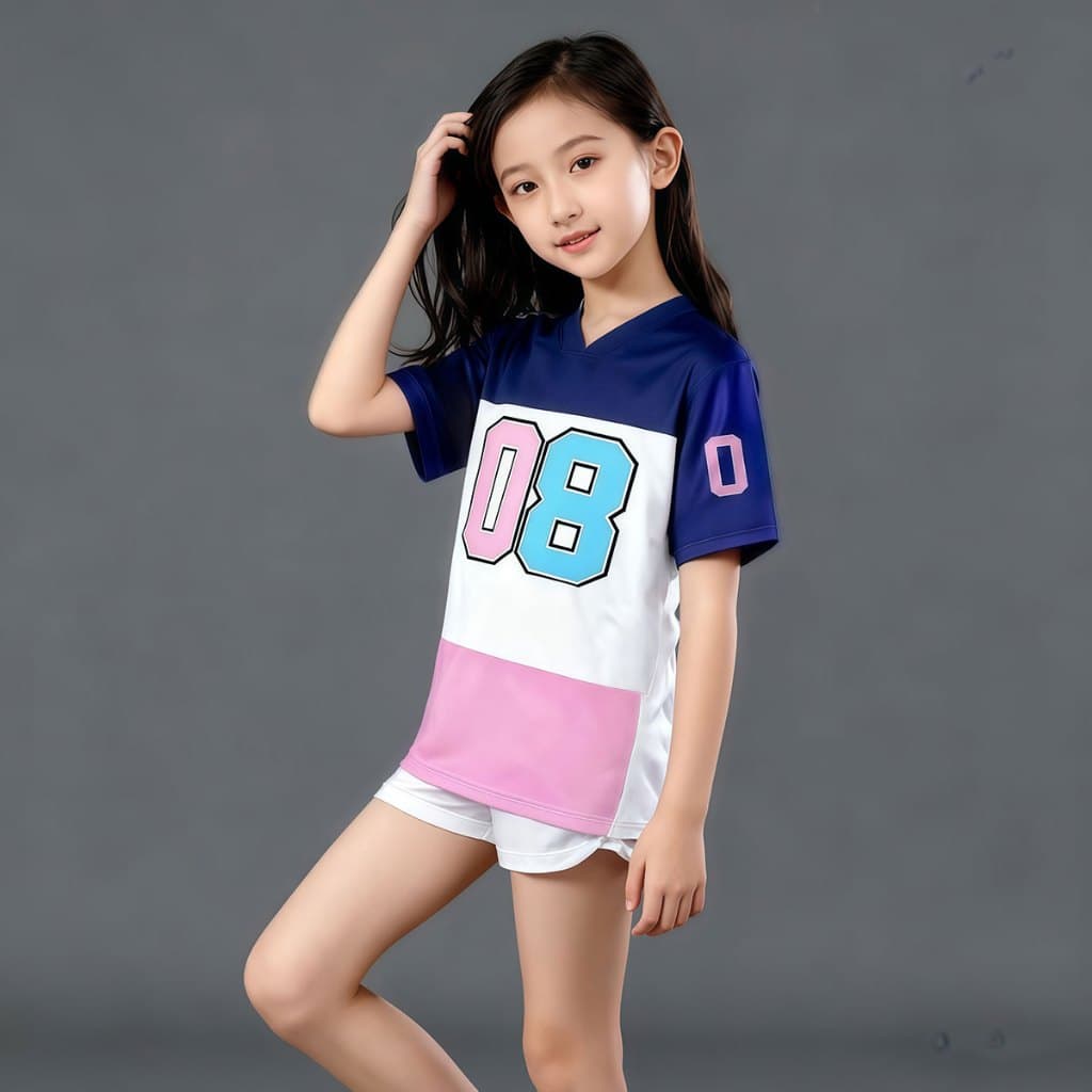 Beryl kidsเสื้อยืดเด็กเสื้อแขนสั้นลำลอง สำหรับเด็กชายและเด็กหญิง พิมพ์ลายตัวเลข คอวี สไตล์ฮิปฮอป แห้งเร็ว ฤดูร้อน รูปที่ 6