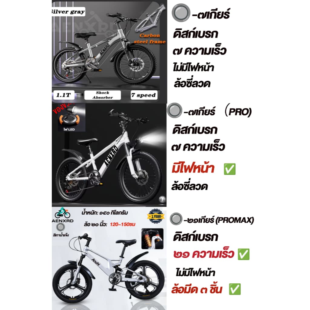 จักรยานเด็ก จักรยานเสือภูเขา โชคแบบกันกระแทก เกียร์ 21 สปีด จักรยานไปเรียน ไปทำงาน จักรยานยานสามดาว รูปที่ 5