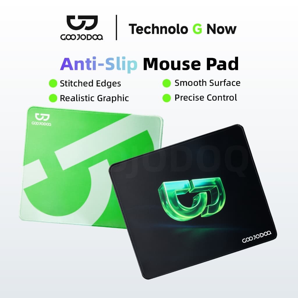 GOOJODOQ แผ่นรองเมาส์ กันลื่น ดีไซน์แบบโอเวอร์ล็อก ยางคุณภาพสูง หนาขึ้น Mouse Pad รูปที่ 1