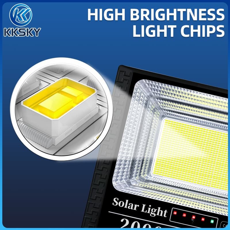 KKSKY ไฟโซล่าเซลล์ LED ไฟ สปอตไลท์ IP68 Solar Light 80000W กันน้ำ กันฟ้าผ่า 50000W สว่างอัตโนมัติเมื่อฟ้ามืดหลอดไฟ รีโมท รูปที่ 4