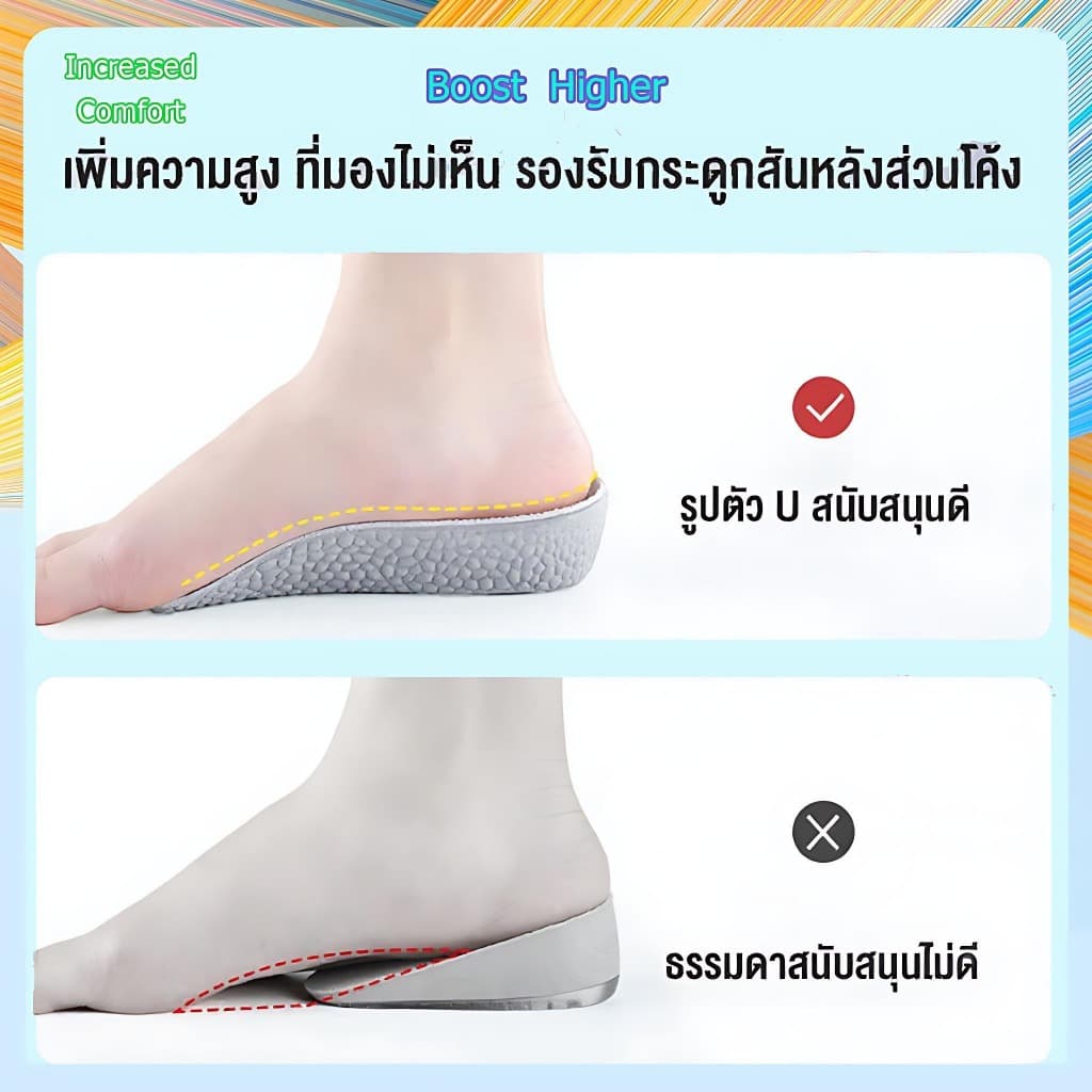 แผ่นเพิ่มความสูง วัสดุ PU คุณภาพดี น้ำหนักเบา ใส่สบาย Heightening insol รูปที่ 7