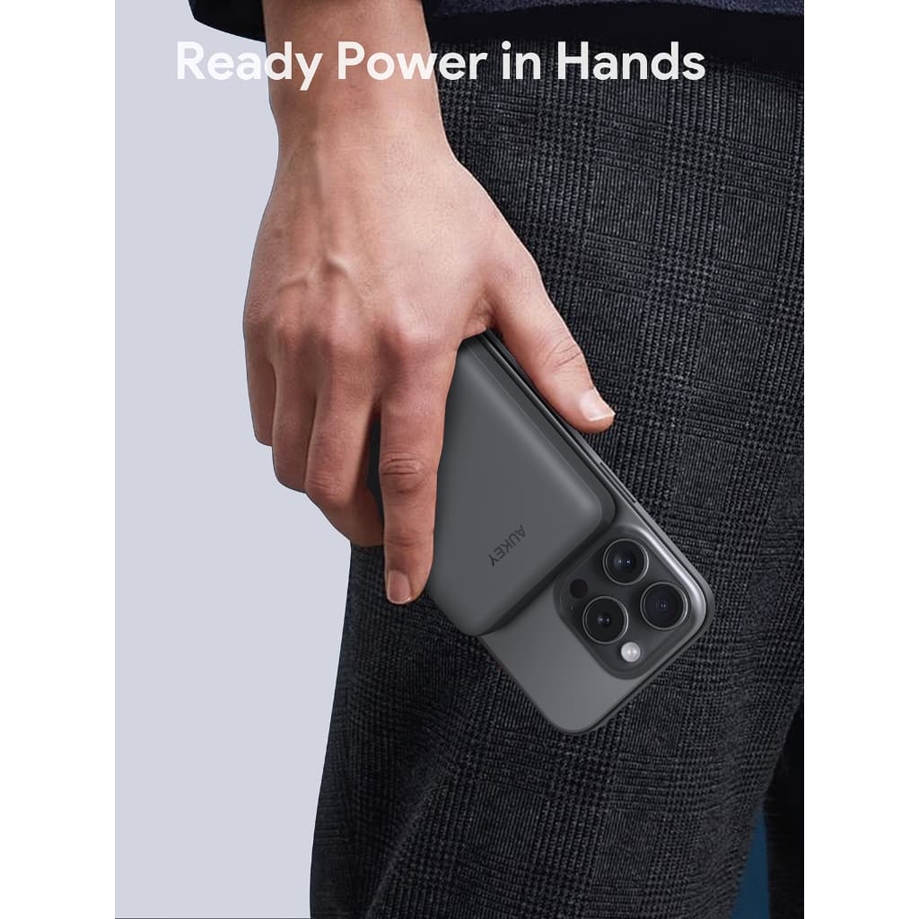 AUKEY PB-MS04 10000mAh Qi Magnetic พาวเวอร์แบงค์ไร้สาย Power Bank รองรับ iPhone 17/16/15/14 รูปที่ 5
