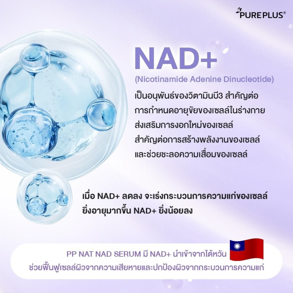 เซรั่มพีพี PP NAT NAD SERUMเซรั่มกู้ผิวนุ่นวรนุช ฟื้นคืนความอ่อนเยาว์ให้ผิวด้วยนวัตกรรม NAD+ 1 ขวด 30ml รูปที่ 4
