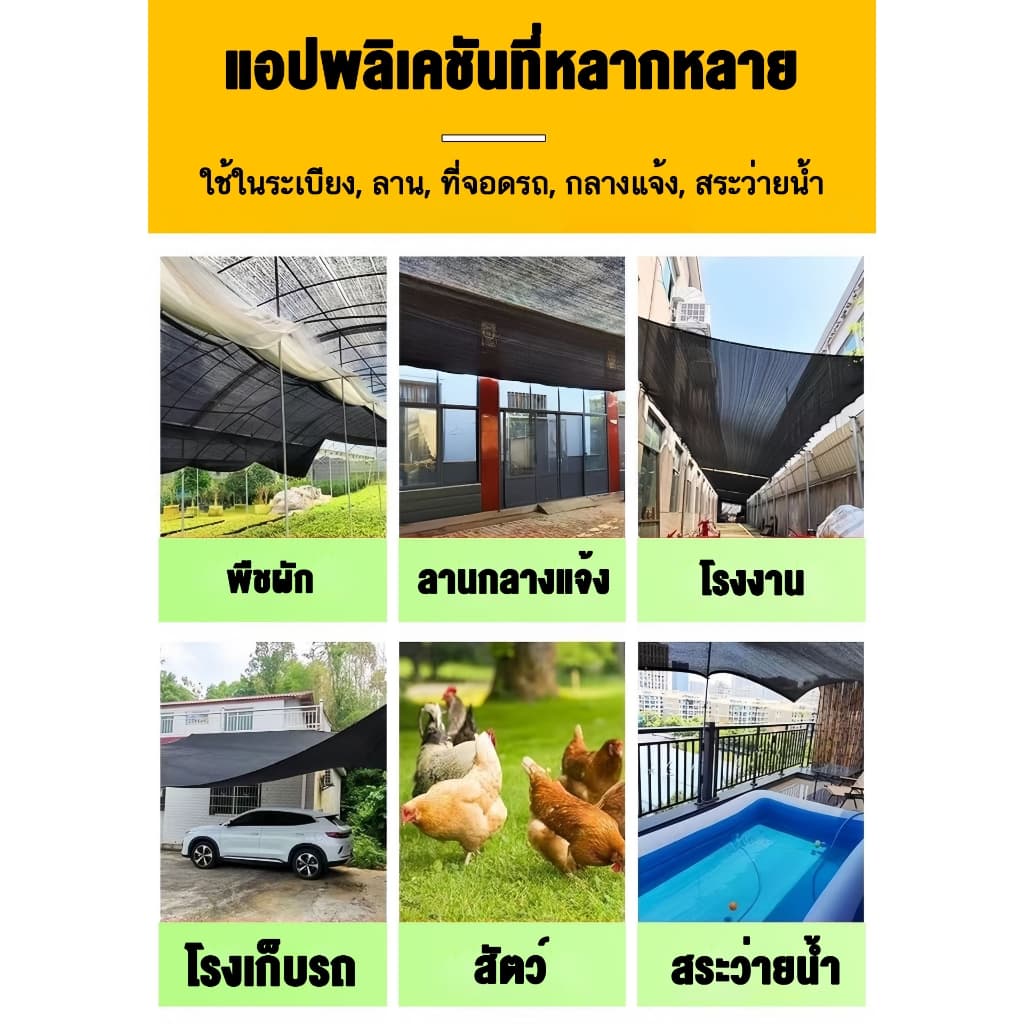 ตาข่ายบังแดด 99% สแลนกันแดด PE การทำให้ข้น ฉนวนกันความร้อน ผ้ากรองแสง เต็นท์รถ รูปที่ 9
