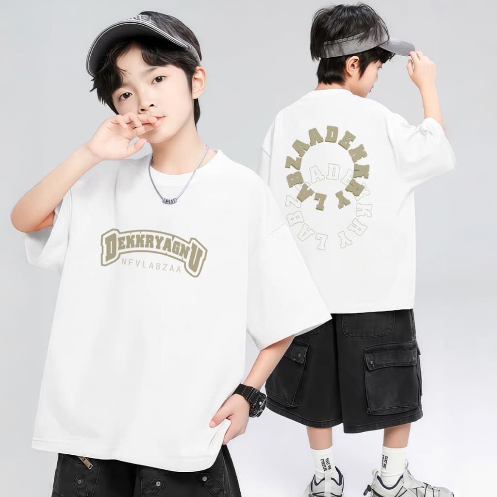 2026 COD เสื้อยืดเด็ก พิมพ์ลายการ์ตูนน่ารัก เสื้อยืดคอกลม เหมาะสำหรับเด็กอายุ 6-13 ปี Cotton 100 % K036 รูปที่ 2