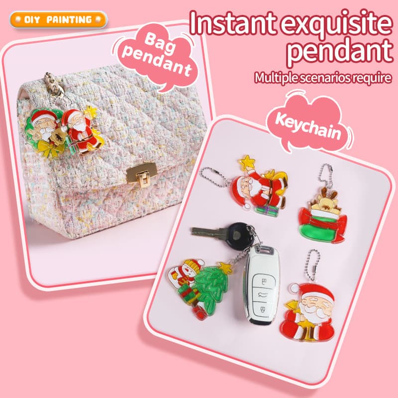 พวงกุญแจDIY ชุดทำพวงกุญแจ 6pcs เจลวาดภาพ3มิติ Sticky Art ของเล่นDIY รูปที่ 3