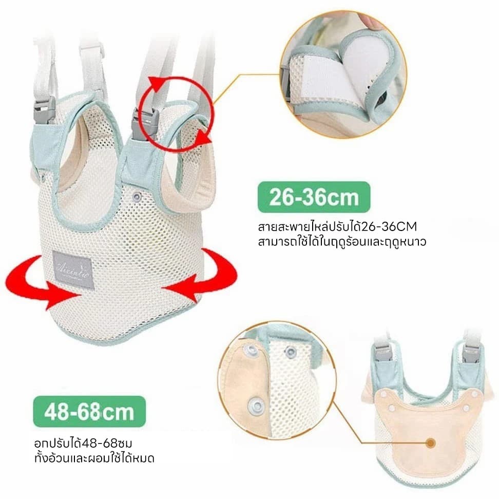 สายพยุงหัดเดินเด็ก เป้ฝึกเดิน2ใน1 สำหรับทารก9-24เดือน+สายจูงพรีเมี่ยม รูปที่ 5