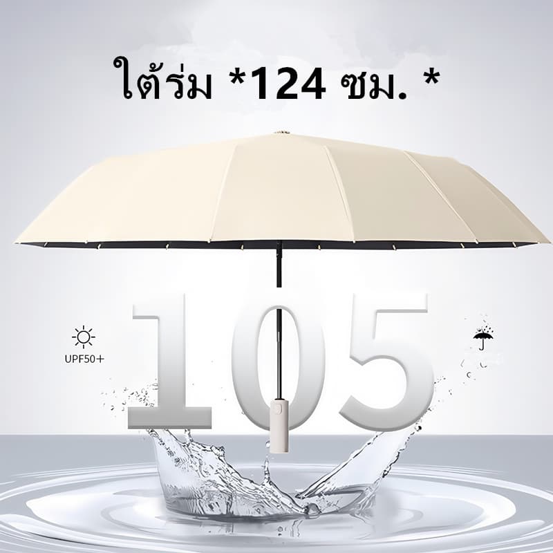 ร่มอัตโนมัติ 24 ซี่โครง ร่มพับอัตโนมัติ Auto ขนาดใหญ่ กันลมกันฝนกันแดดกันUV Umbrella< ในไทย> รุ่น：Y6 รูปที่ 5