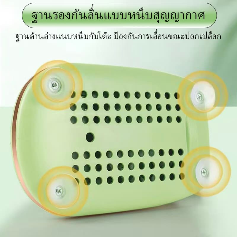 เครื่องปอกแอปเปิ้ล เครื่องปอกเปลือกผลไม้แบบมือหมุน,มาพร้อมที่สไลด์แอปเปิ้ล และฐานแบบมีถ้วยดูด สำหรับจับถนัดมือ รูปที่ 6