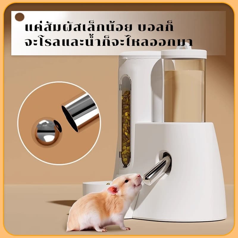 125ml เครื่องให้อาหารอัตโนมัติสำหรับหนูแฮมสเตอร์ 2 ใน 1ชุดน้ําดื่มให้อาหารหนูแฮมสเตอร์อัตโนมัติสอ รูปที่ 3