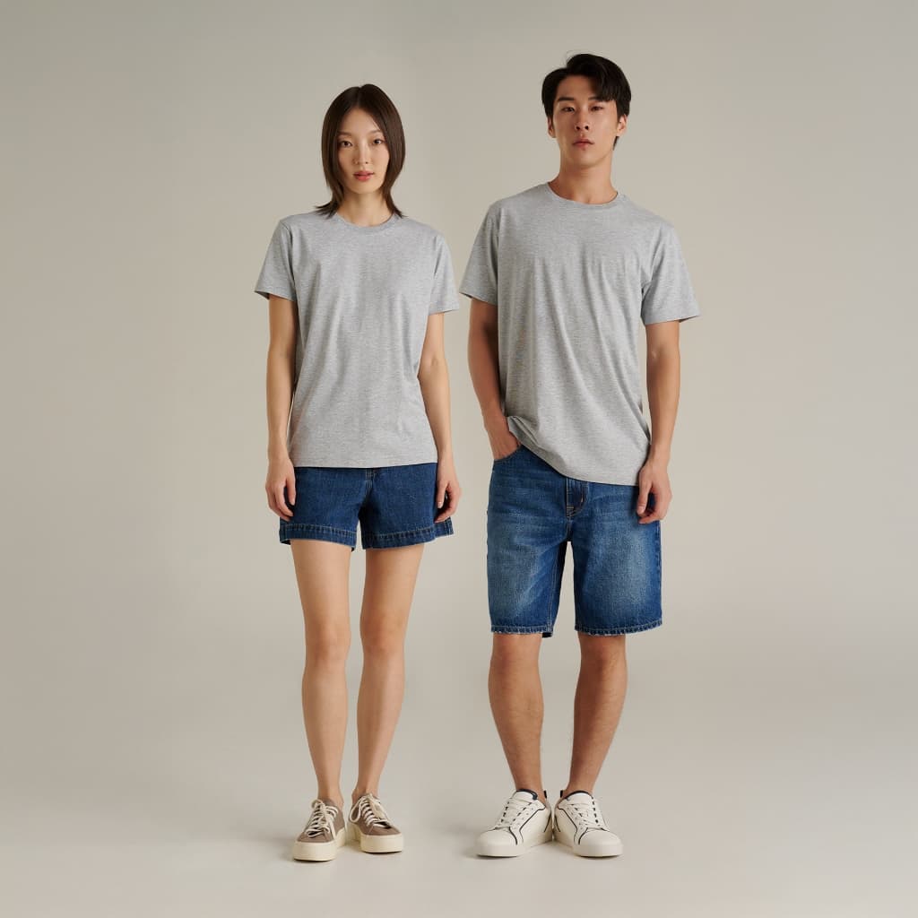 Mc JEANS เสื้อยืดสีพื้นเบสิค Unisex เสื้อยืดแขนสั้น ทรงเรกูลาร์ MTSP891 มีให้เลือก 12 สี รูปที่ 6
