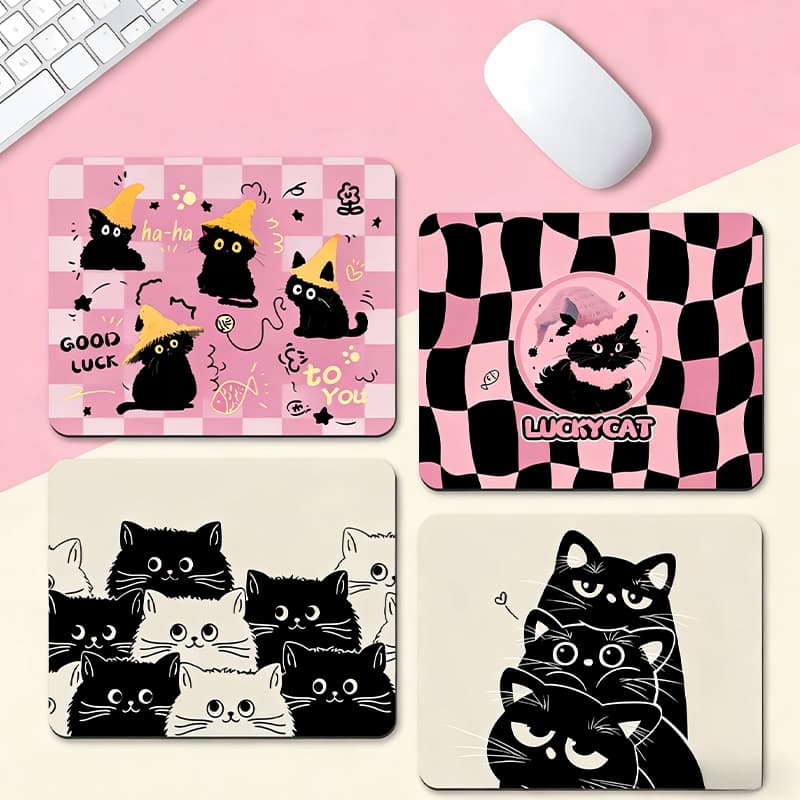 แผ่นรองเม้าส์ Mouse Pad กันน้ำ ลายการ์ตูน แผ่นรองเมาส์น่ารัก แผ่นรองเมาส์เล็ก แผ่นรองเมาส์ลายแมวการ์ตูน ซักได้ มีฐานกันล รูปที่ 3