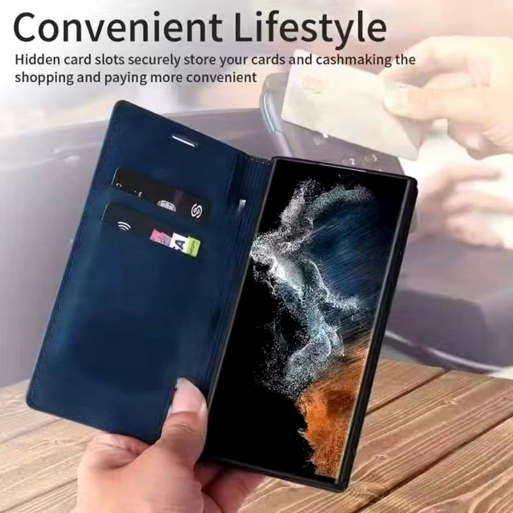 เคสฝาพับหนัง สำหรับ Samsung A23 A53 A73 A52 A52S A33 A32 A32 4G A13 4G A72 A12 M12 A02 M02 A03 A02Sตั้งได้ รูปที่ 4