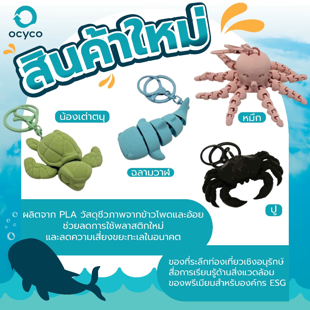 สัตว์ทะเล 3D Printing จาก PLA ที่ได้จากขยะทางการเกษตร รูปที่ 1
