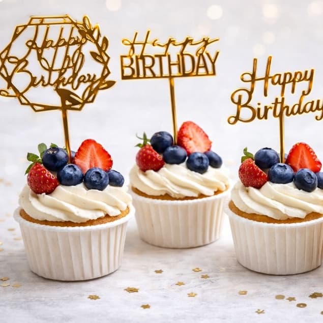 ป้าย Happy birthday ขนาดเล็ก แพค10ชิ้น ลอกฟิล์มออกก่อนใช้งาน รูปที่ 3